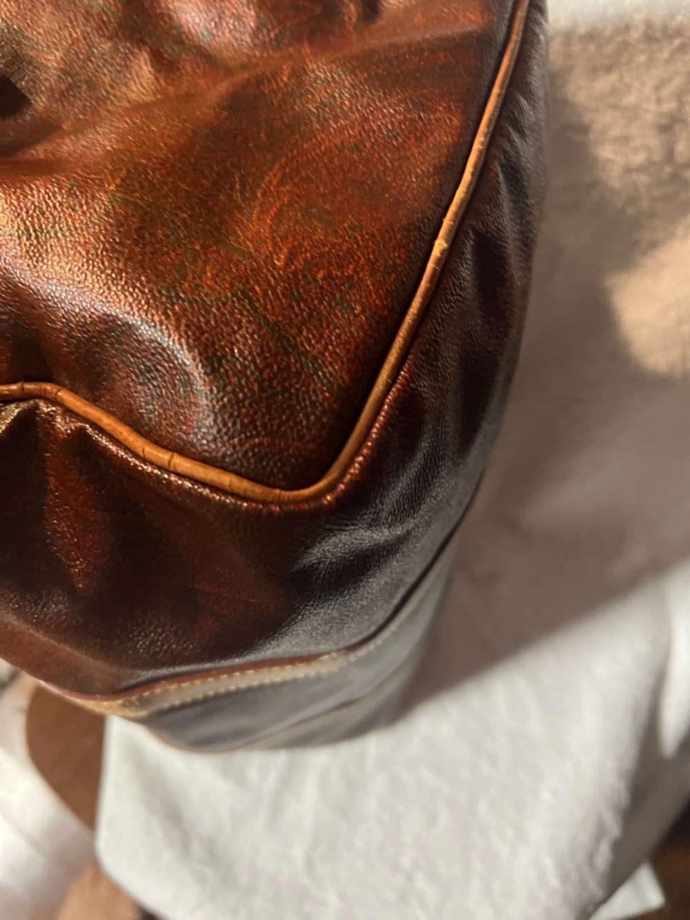 Etro Leather Duffel Travel Bag - Brown - Picture 6 of 11
